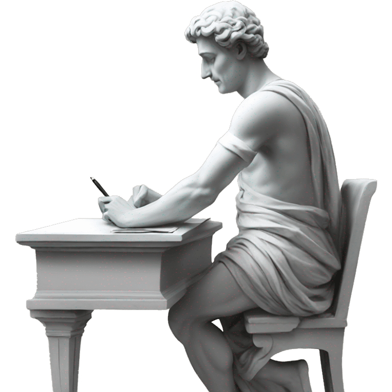 italian statue writing at desk emoji