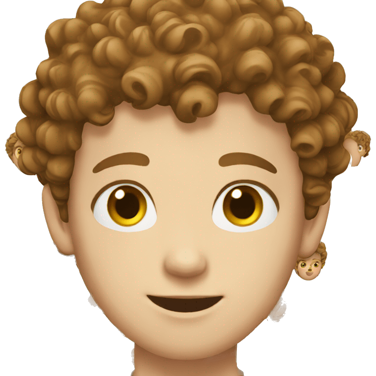 White boy with brown curly hair  emoji