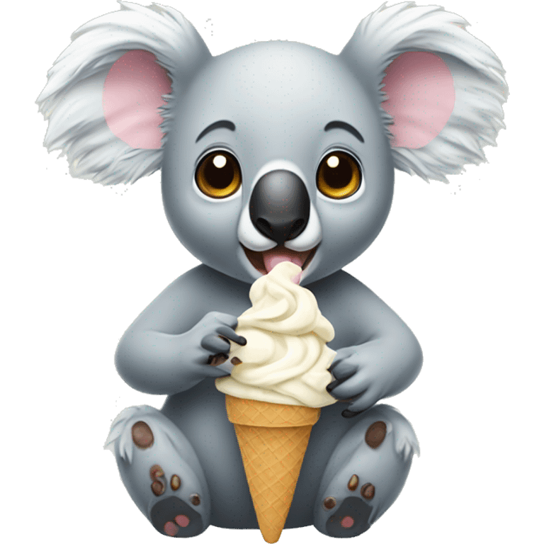 Koala eating ice cream emoji