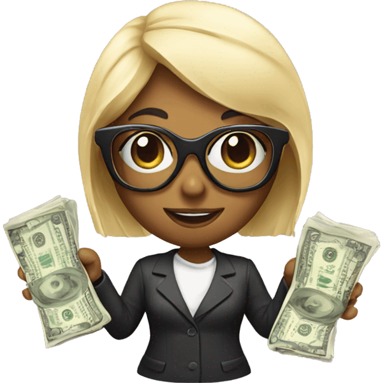 Sugar with sign of money in her glasses emoji