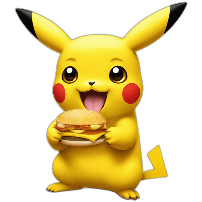 Pikachu eat mc Donald's emoji