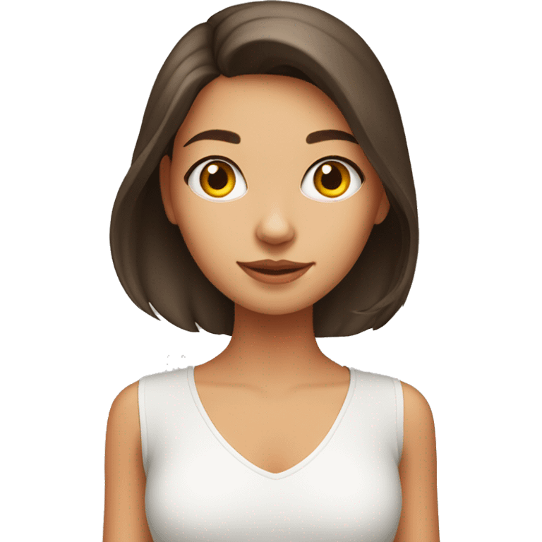 White skin brunette girl with orange cat emoji