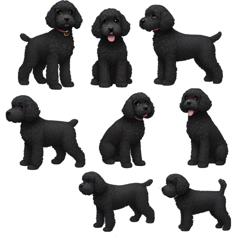 Black cockapoo puppy dog black emoji