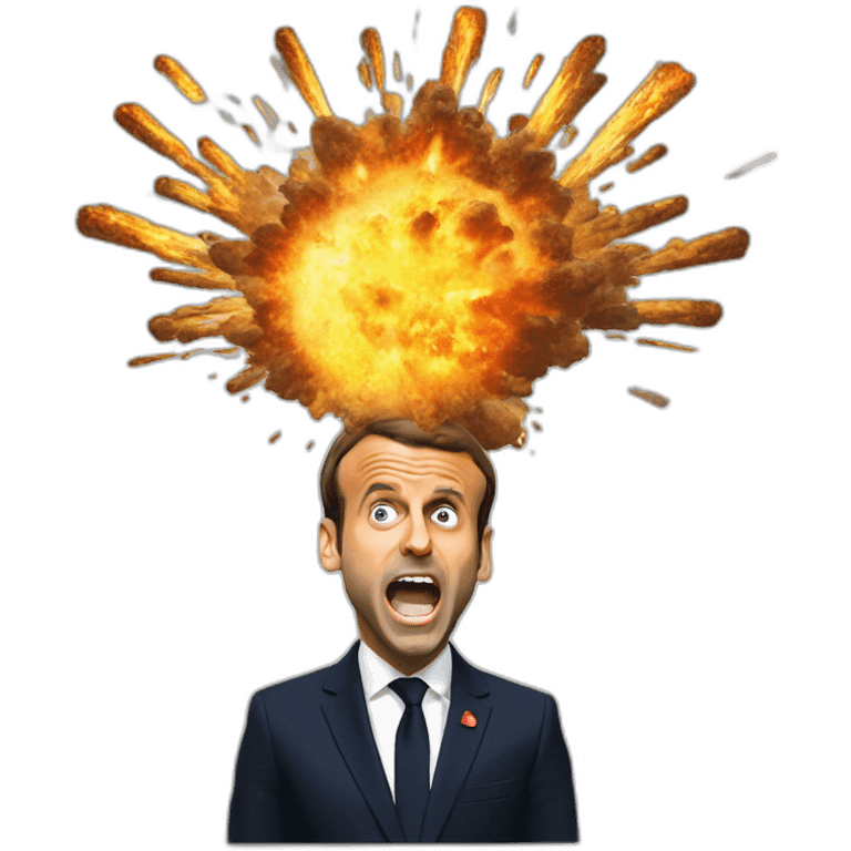 emmanuel macron exploding-head emoji