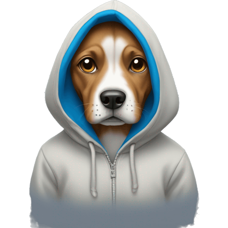 Dog wearing a hoodie emoji