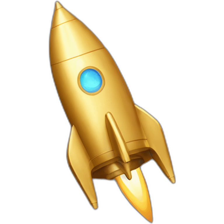 golden rocketship diagonal emoji