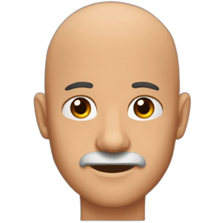 Bald Man brown eyes Moose Antlers emoji