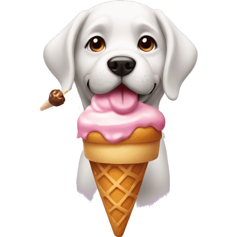 dog with icecream emoji