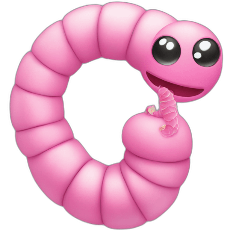 A worm with some pink hearts around emoji