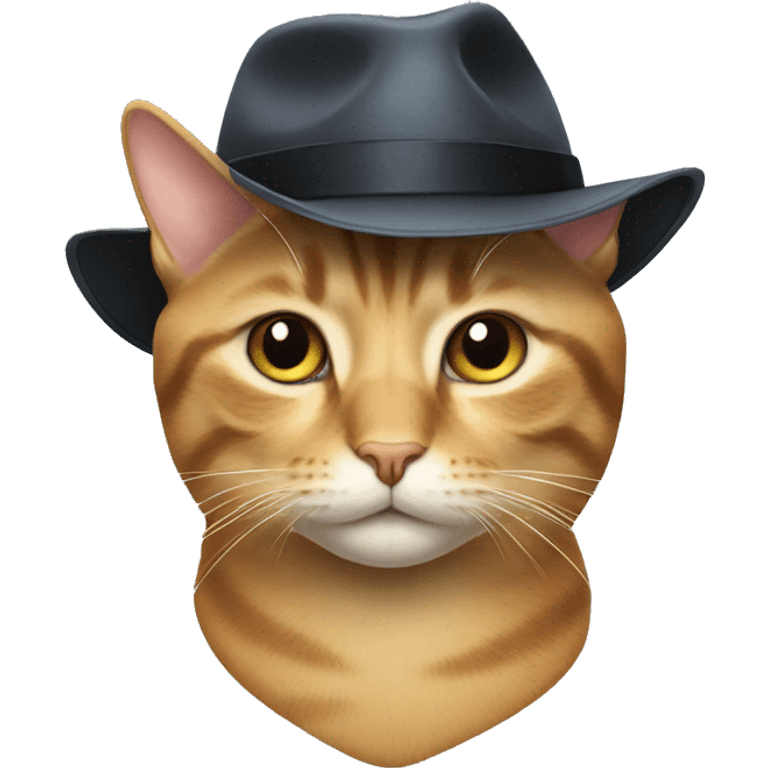 Cat wearing a fedora emoji