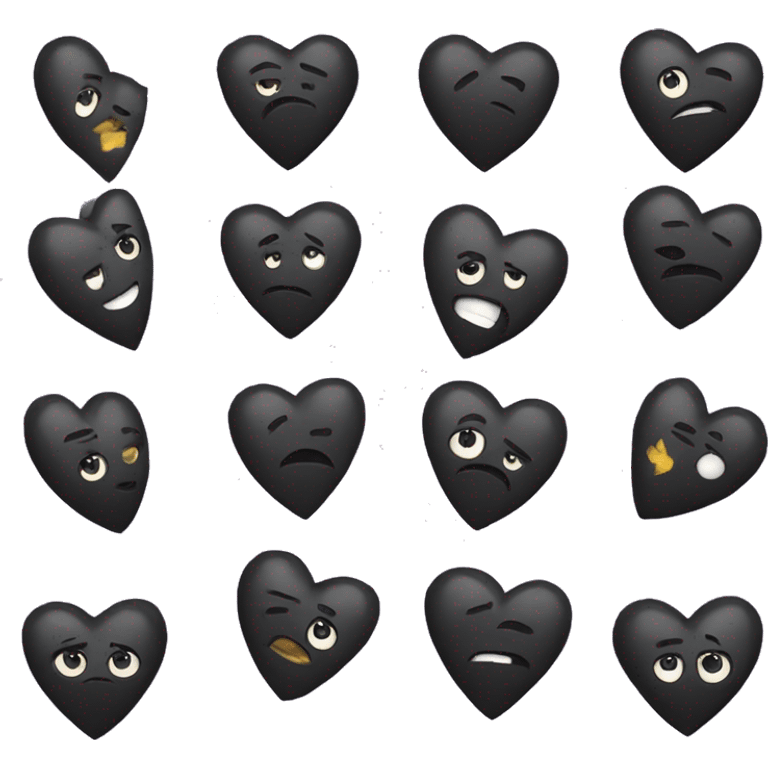 black heart with sparkle, but without face emoji