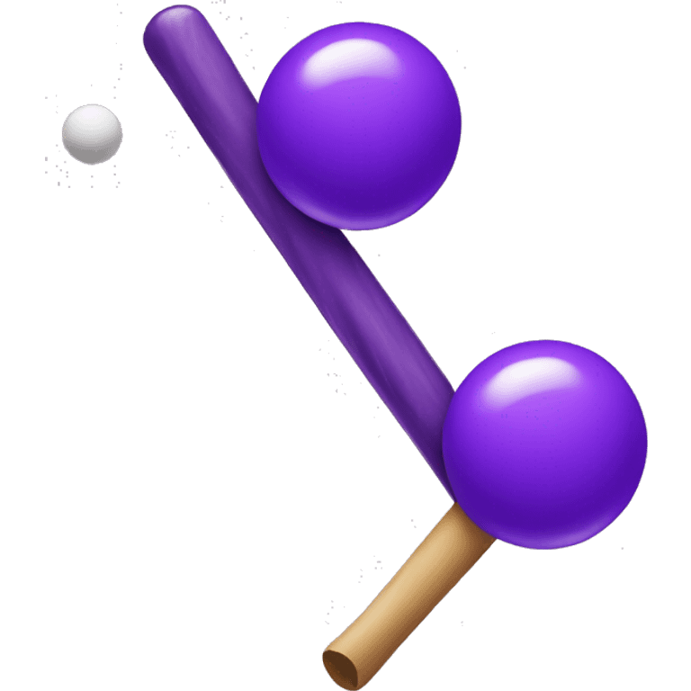 purple stick with two balls on the left and on the right emoji