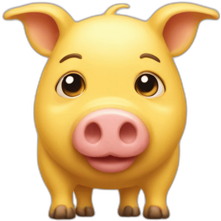 Yellow pig emoji