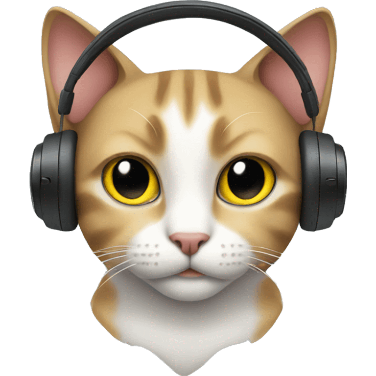 Cat with headphones  emoji