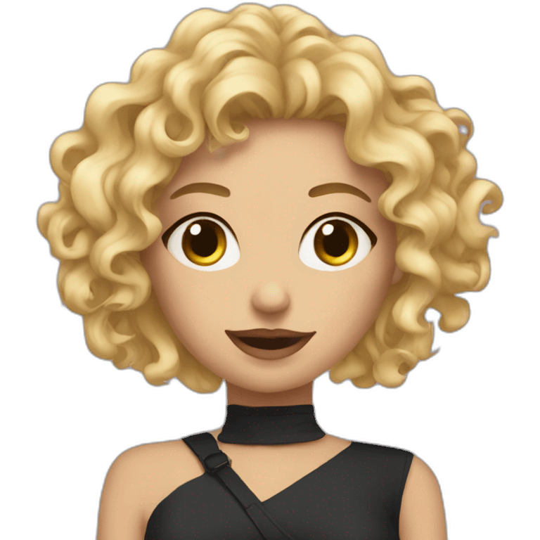 sassy curly blonde spilling tea emoji