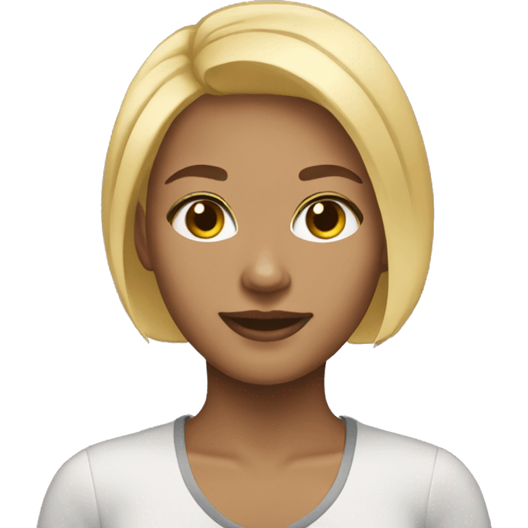 american blonde short hair grl emoji