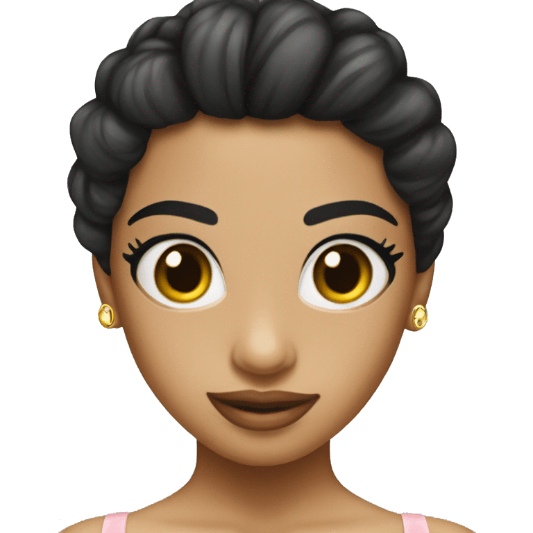 Chica blanca cabello negro ballet emoji