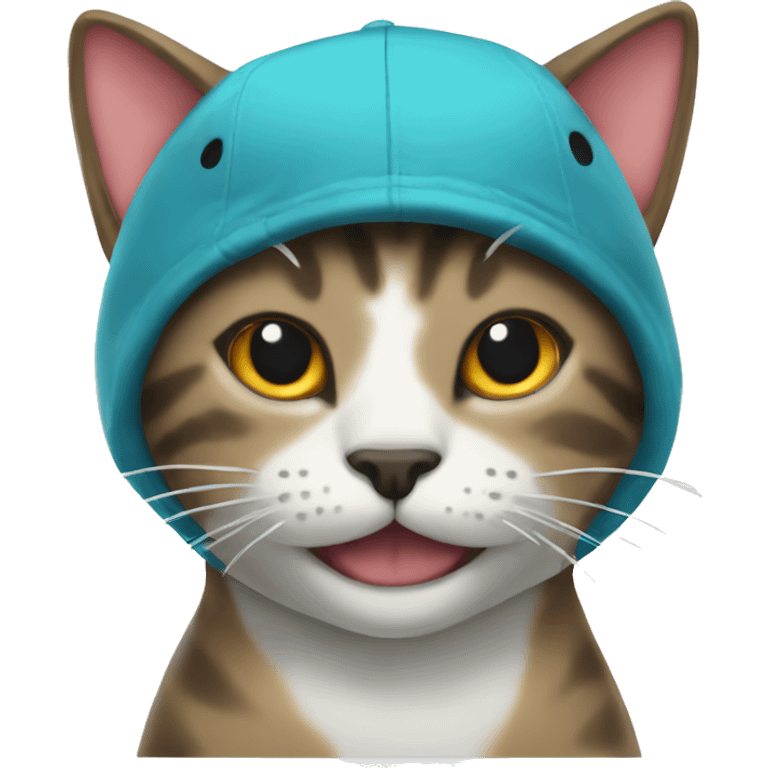 cat with shark hat emoji