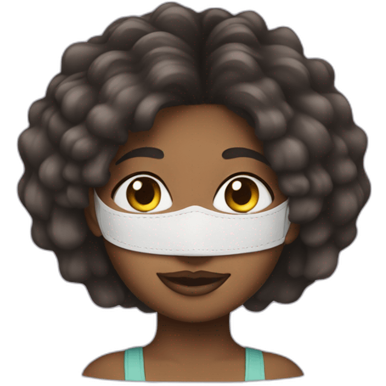 An african american girl with a hair mask emoji