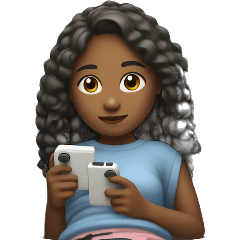 Relaxed girl with nintendo switch emoji