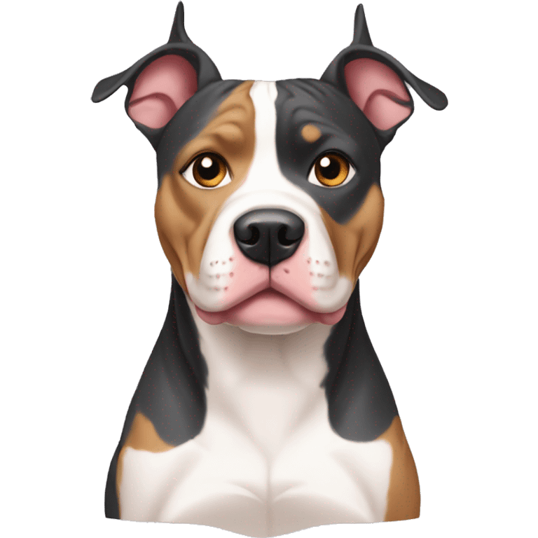 tri color pitbull with cropped ears emoji