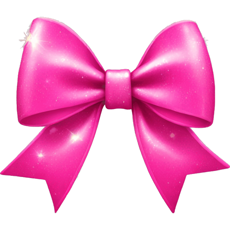 bright pink bow with sparkles  emoji