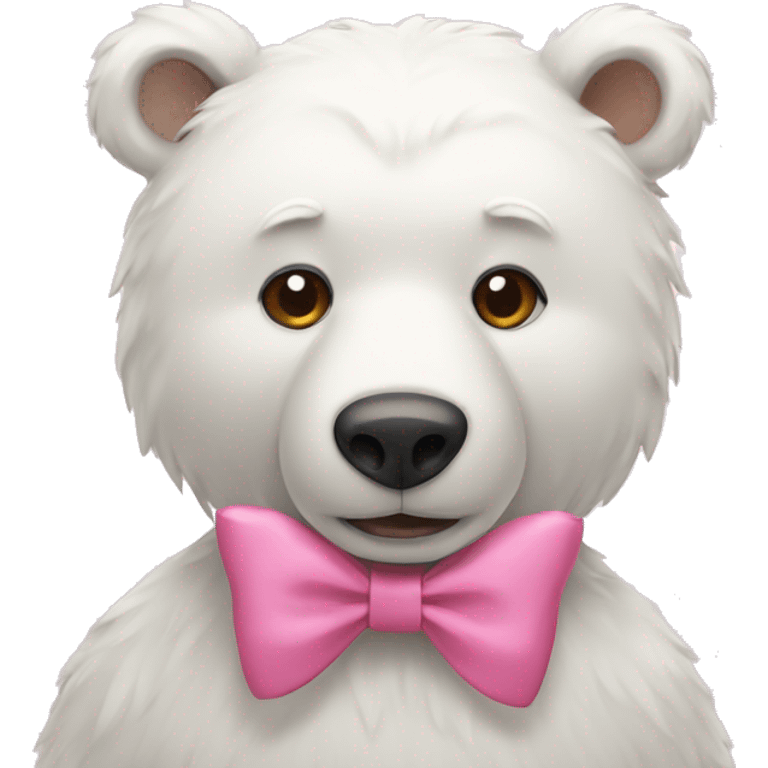 White bear with pink bow emoji