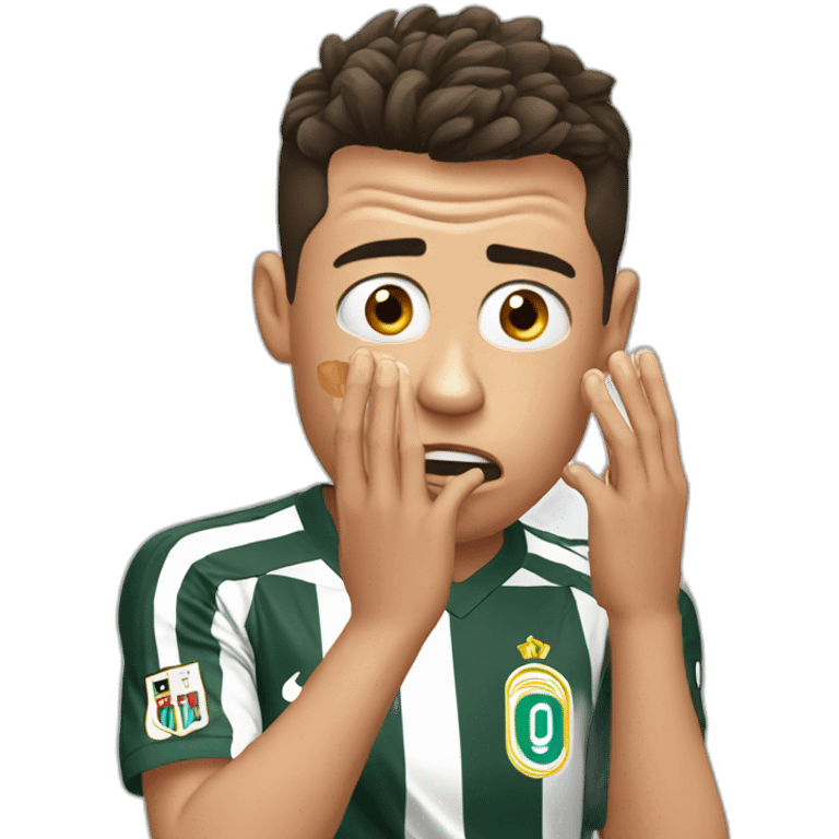 Ronaldo shocked with is two hand on his face emoji