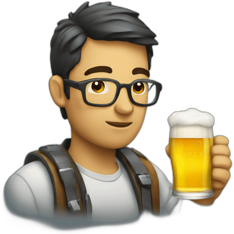 programmer drinking beer emoji