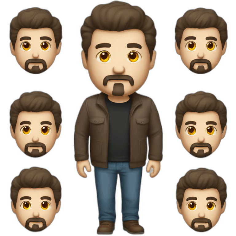 fat middle aged web developer short dark brown graying hair goatee emoji