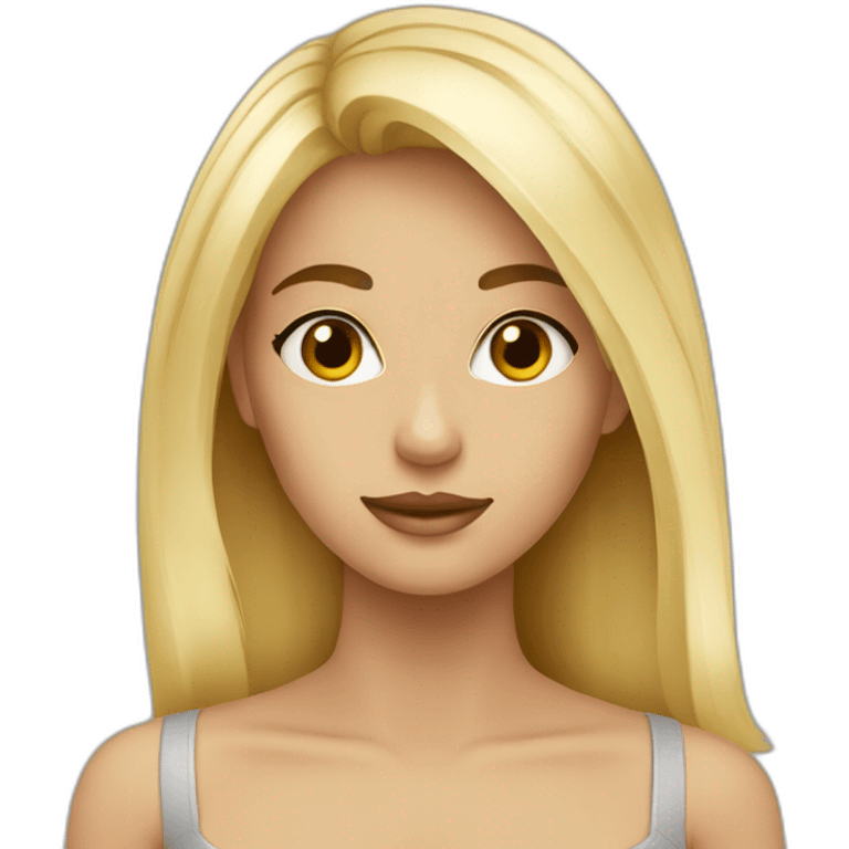 Fille blonde yeux gris emoji