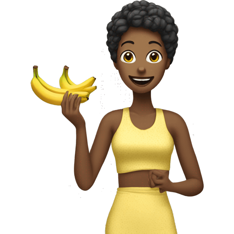 woman eating banana emoji