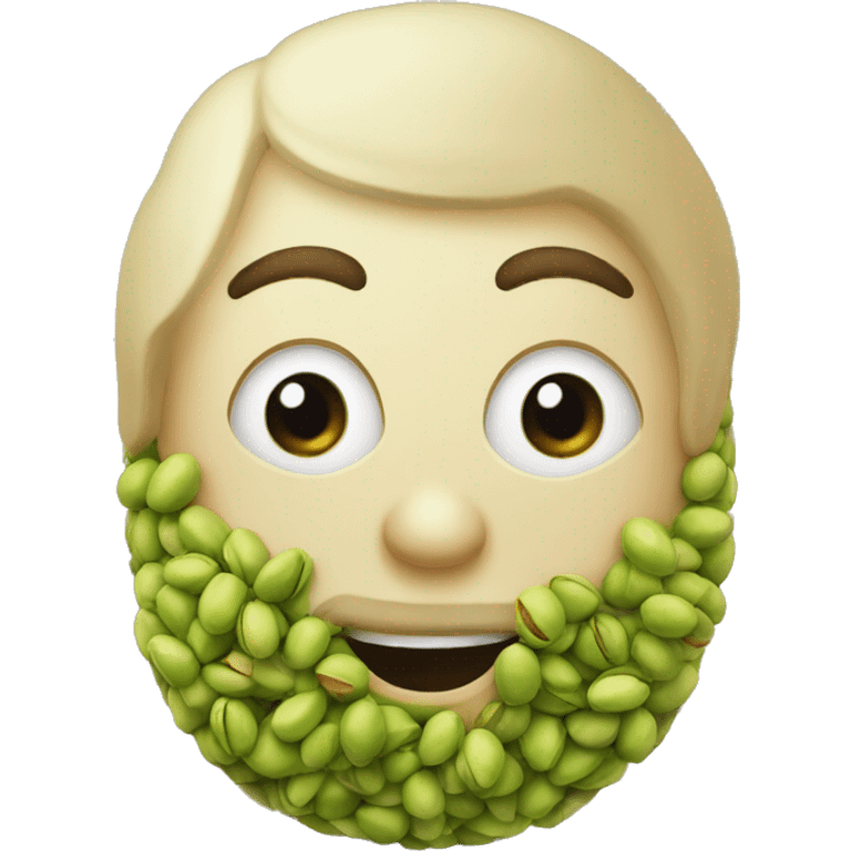 a pistachio, but australian, with a goatee emoji