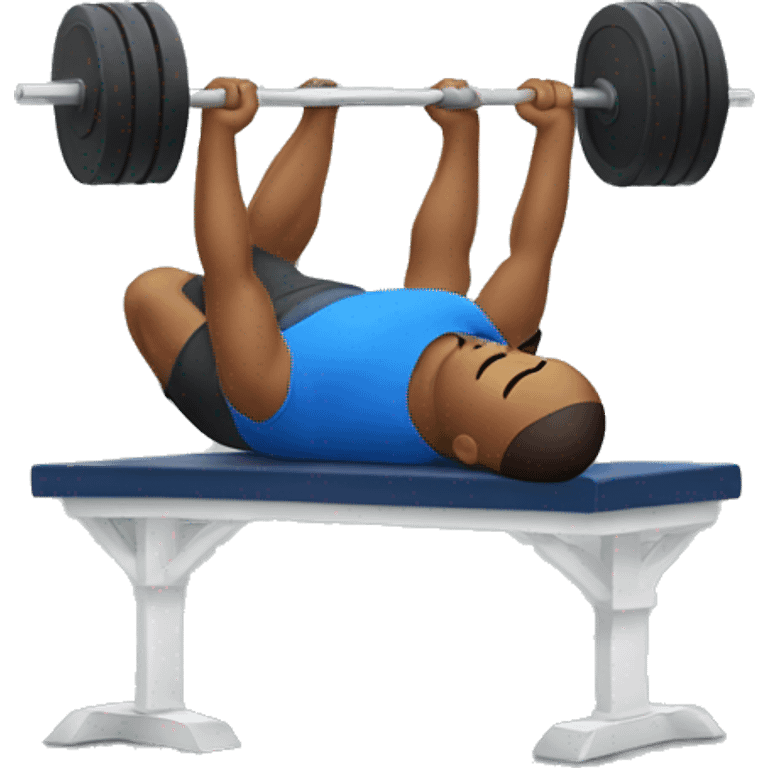 man bench pressing 100kg while lying down on a bench emoji