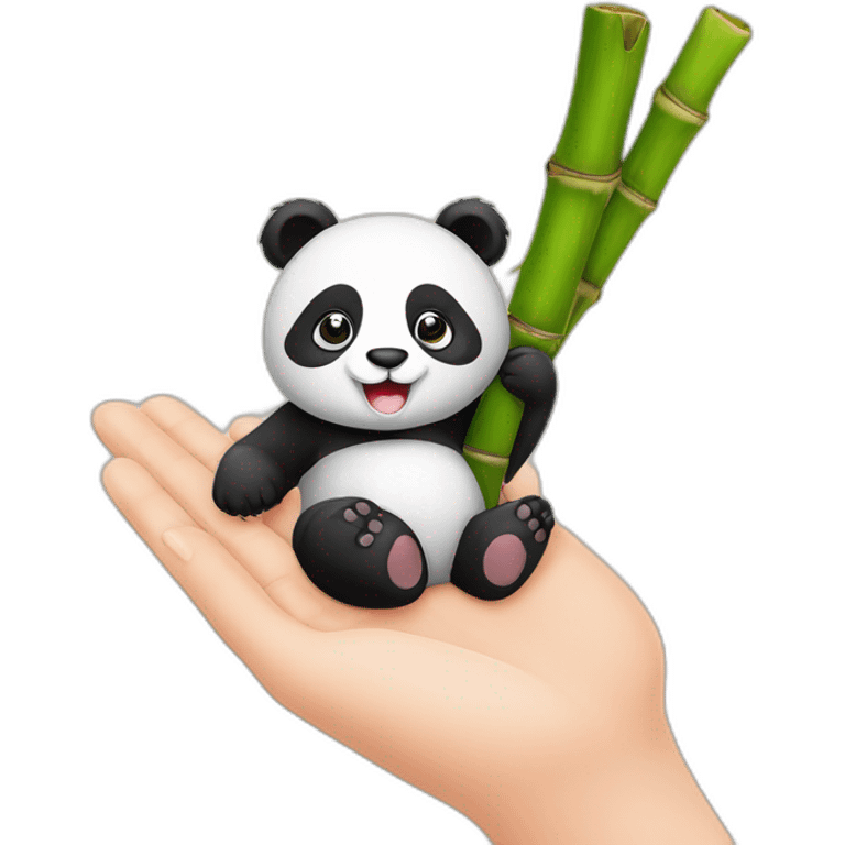 Panda met bamboe in zijn hand emoji