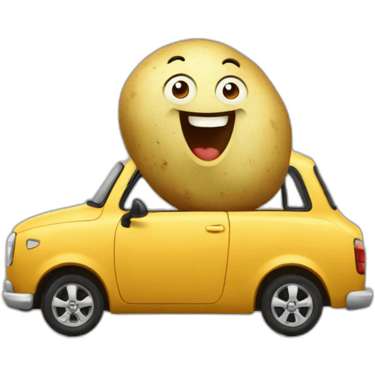 happy-potato-in-a-car emoji