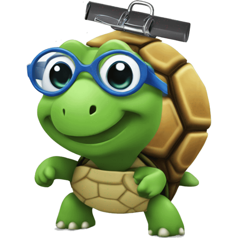 Turtle with an office clip board  emoji