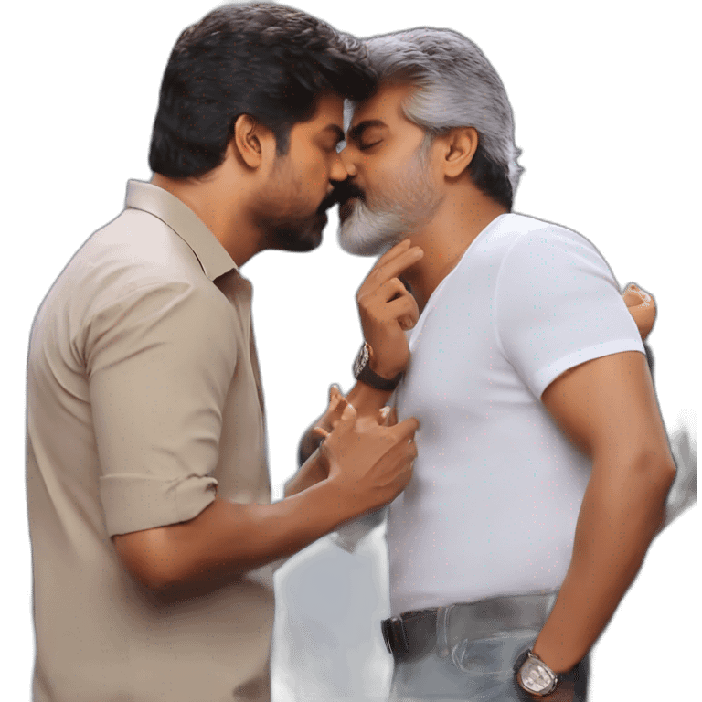 thalapathy vijay kissing thala ajith emoji