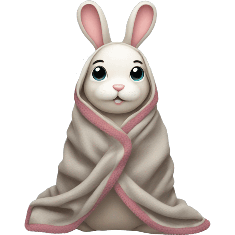 bunny wrapped in blanket emoji