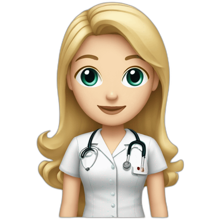 Nurse Blond white girl with 2 cats  one dark grey and one black emoji