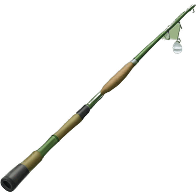 Realistic olive green fishing pole emoji