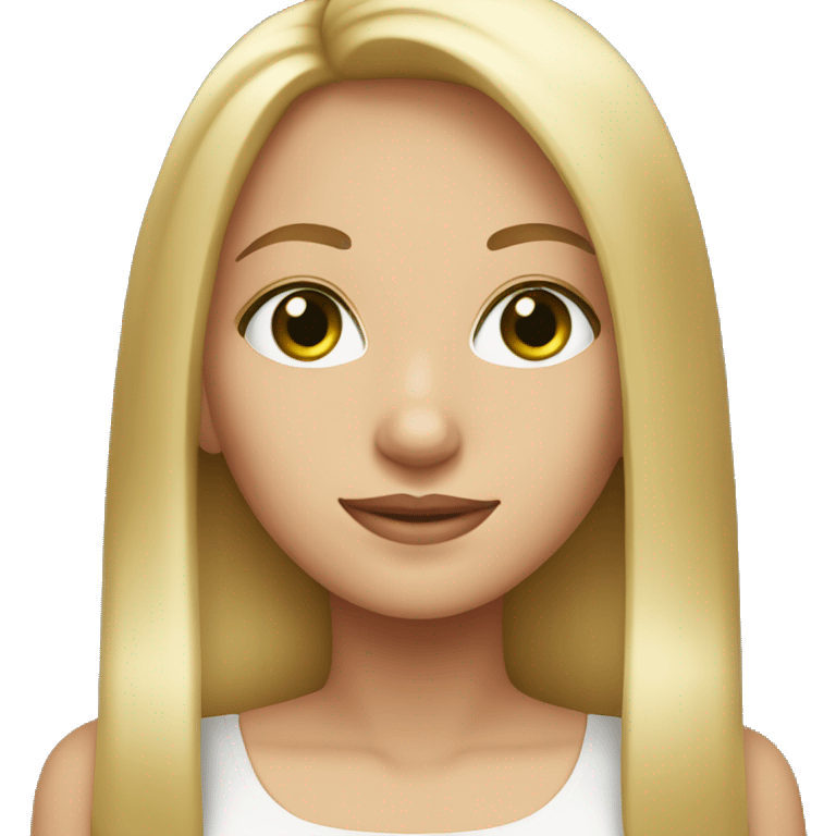 Blonde girl with straight hair and green-brown eyes  emoji