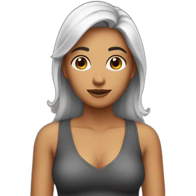 Woman with hand on the chest emoji