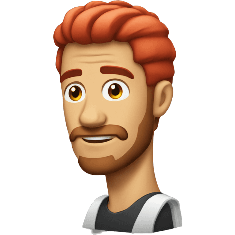 Make the hair red and add thick sideburns emoji