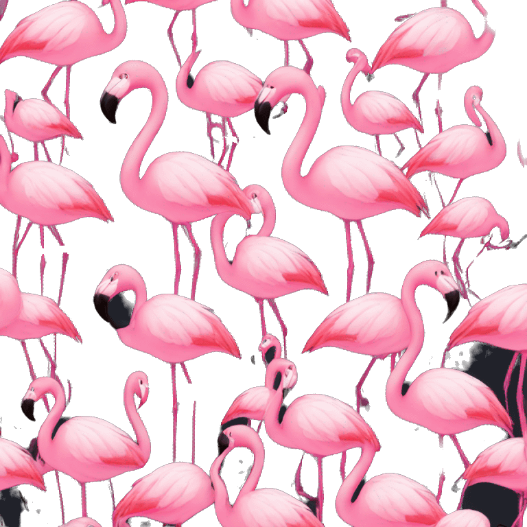 A group of flamingos emoji