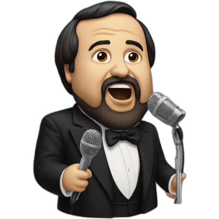 Hyperrealist pavarotti singing emoji