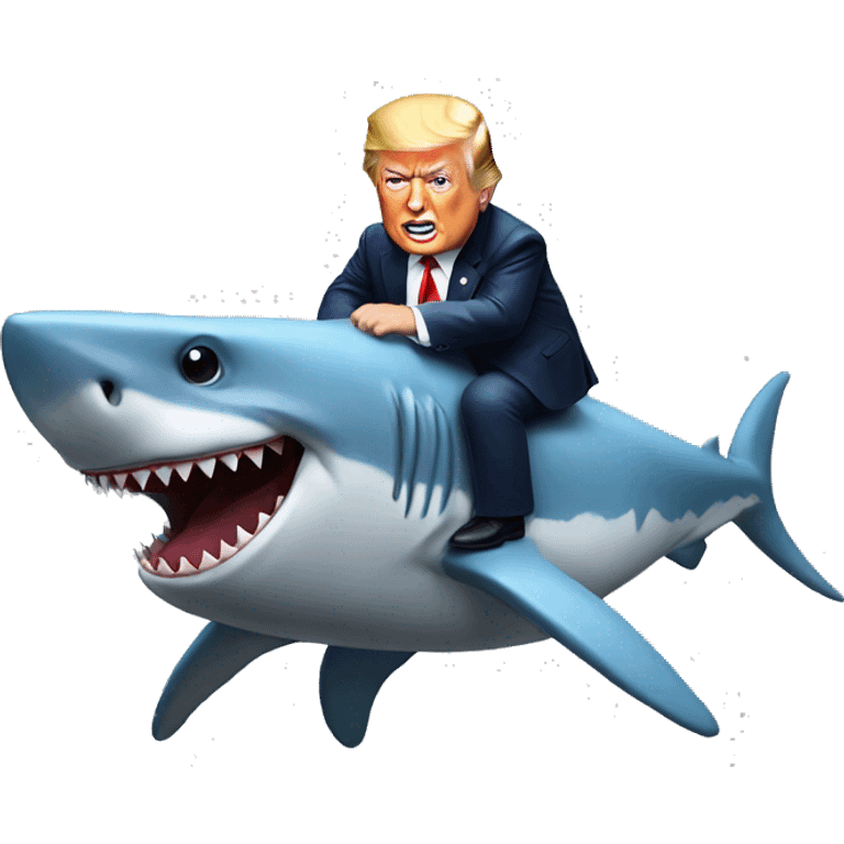 Trump riding shark emoji