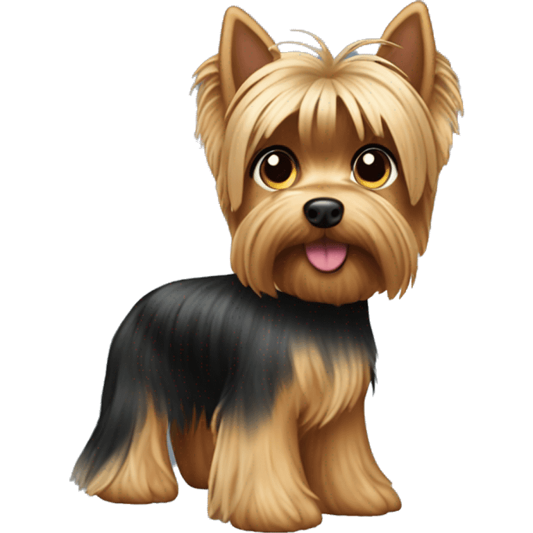 Yorkie wearing a pony  emoji