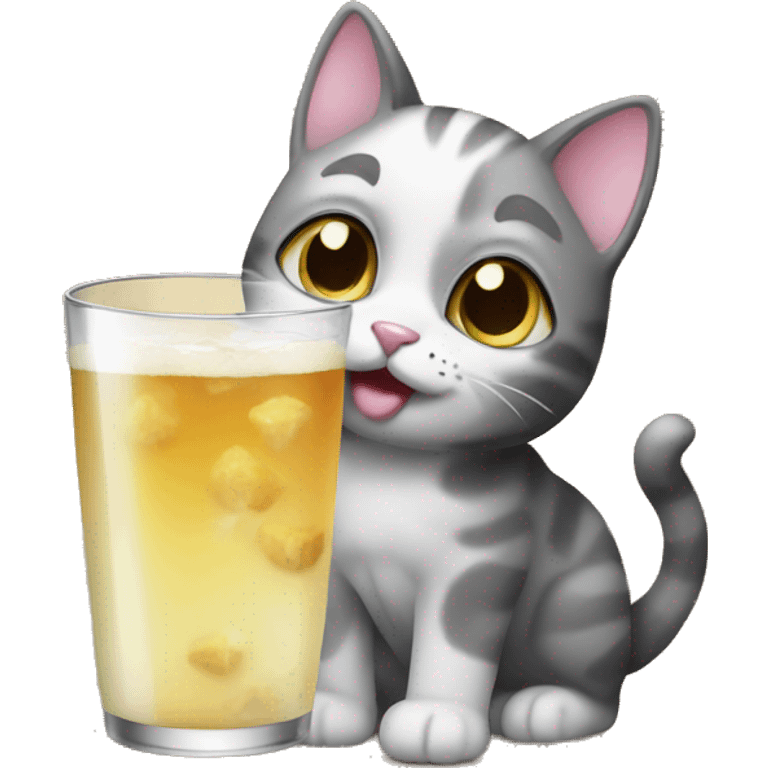 cute cat drink emoji