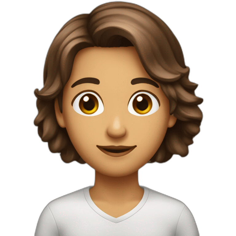 Quero carinha com cabelo liso marron curto emoji